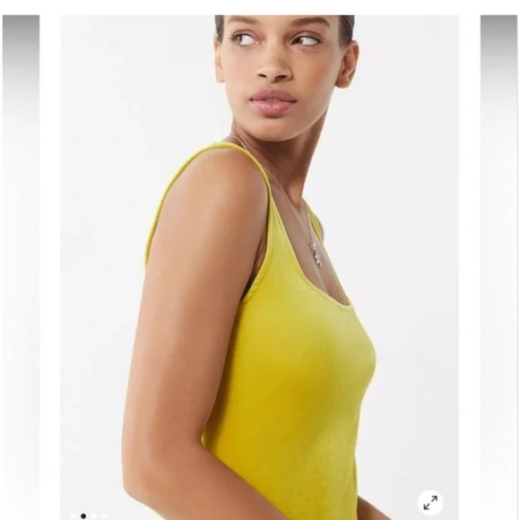Urban Outfitters Velvet mustard yellow Tank Dress small - Picture 3 of 8